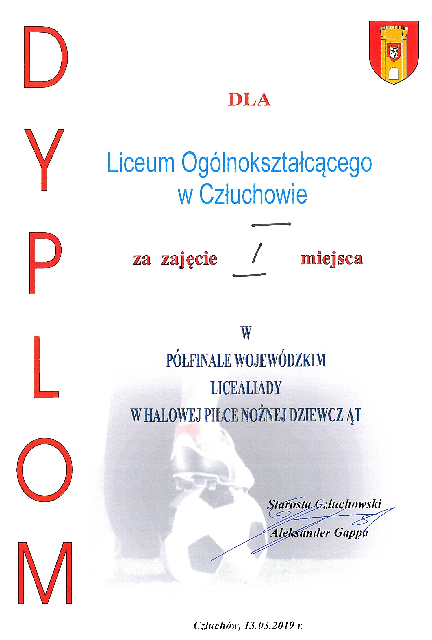 dyplom futsal